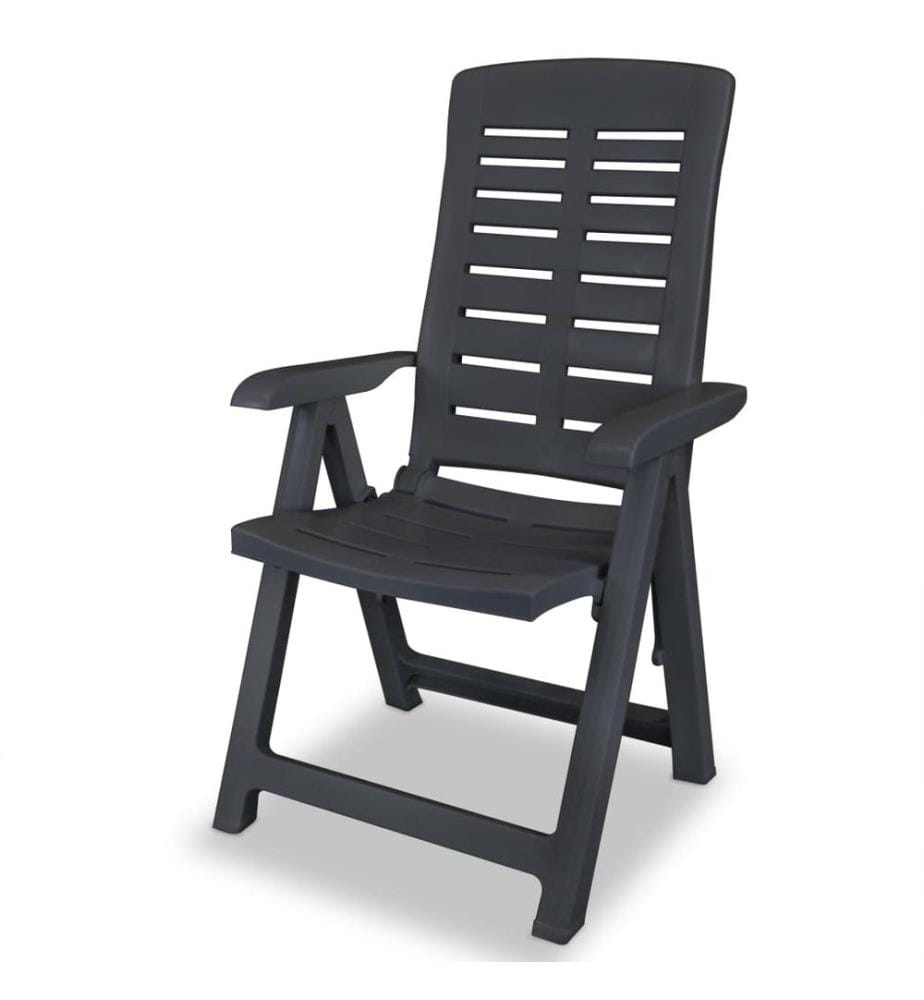 Chaises inclinables de jardin lot de 2 Plastique Anthracite