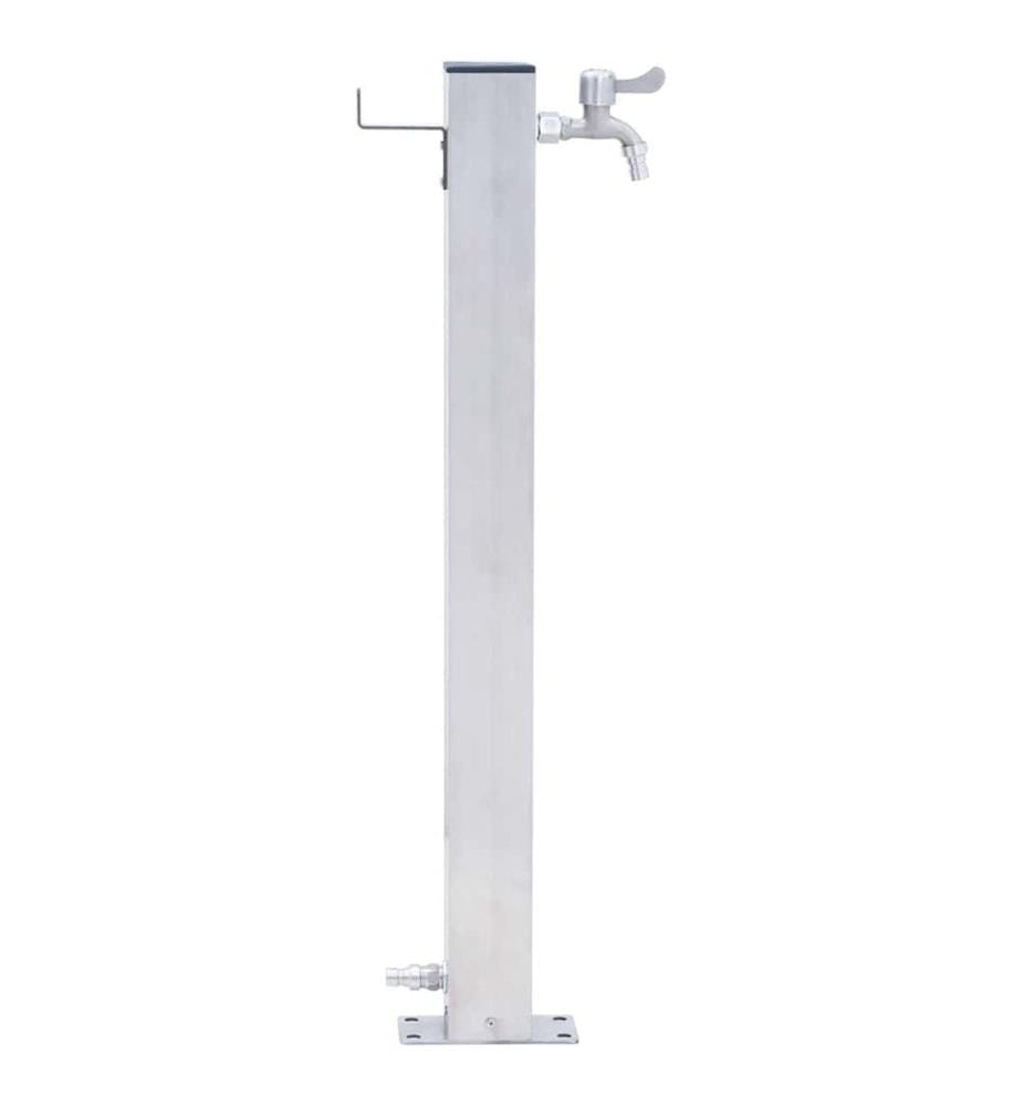 Wassersäule für den Garten 60 cm Edelstahl Quadratisch