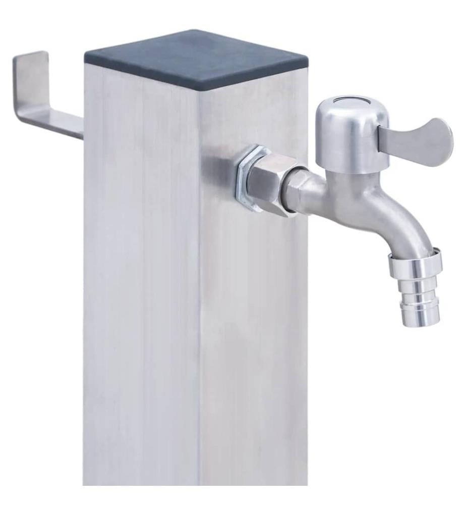 Wassersäule für den Garten 60 cm Edelstahl Quadratisch