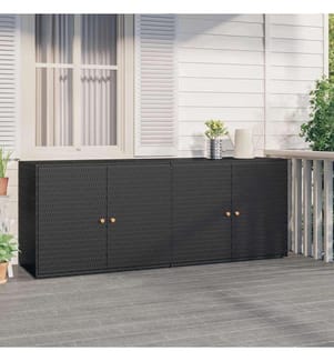 Armoire de rangement de jardin Noir 198x55,5x80 cm Résine tressée