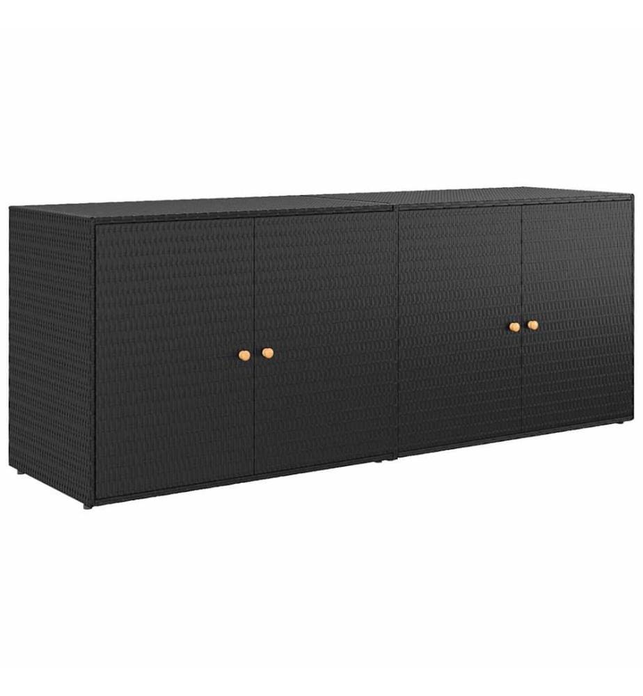 Armoire de rangement de jardin Noir 198x55,5x80 cm Résine tressée