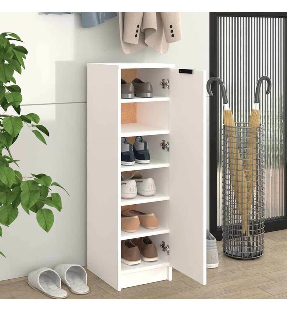 Schuhschrank Weiss 30x35x100 cm Holzwerkstoff