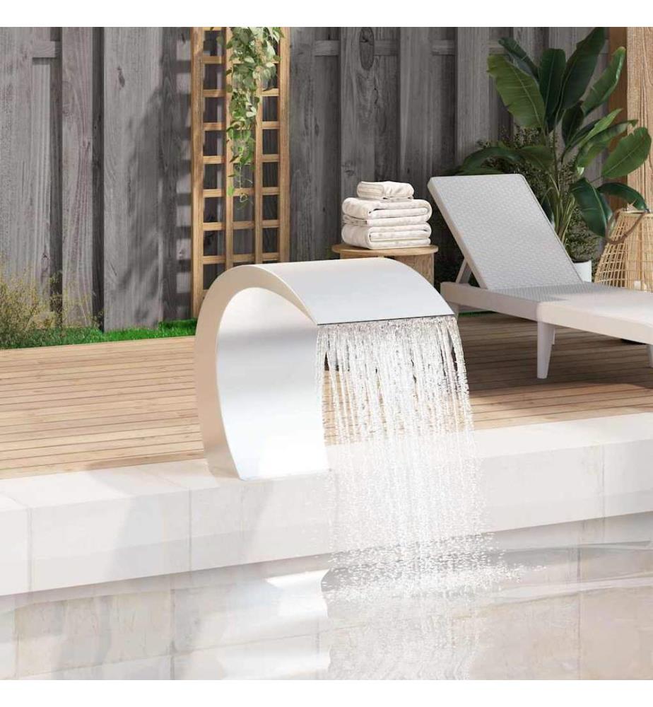 Garten-Wasserfall Pool-Fontäne Edelstahl 45x30x60 cm