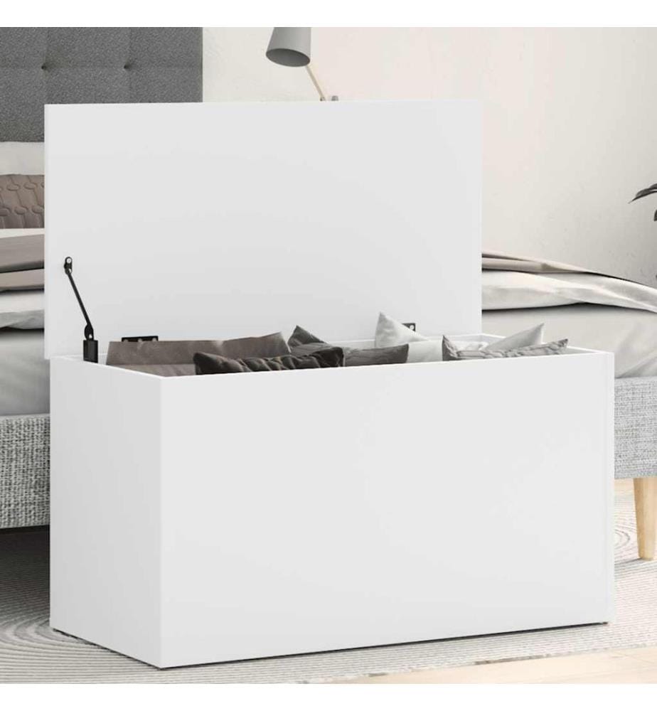 Coffre de rangement Blanc 84x42x46 cm Bois d'ingénierie