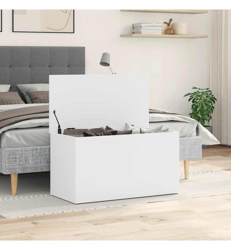 Coffre de rangement Blanc 84x42x46 cm Bois d'ingénierie