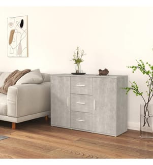 Buffet Gris béton 91x29,5x65 cm Bois d'ingénierie