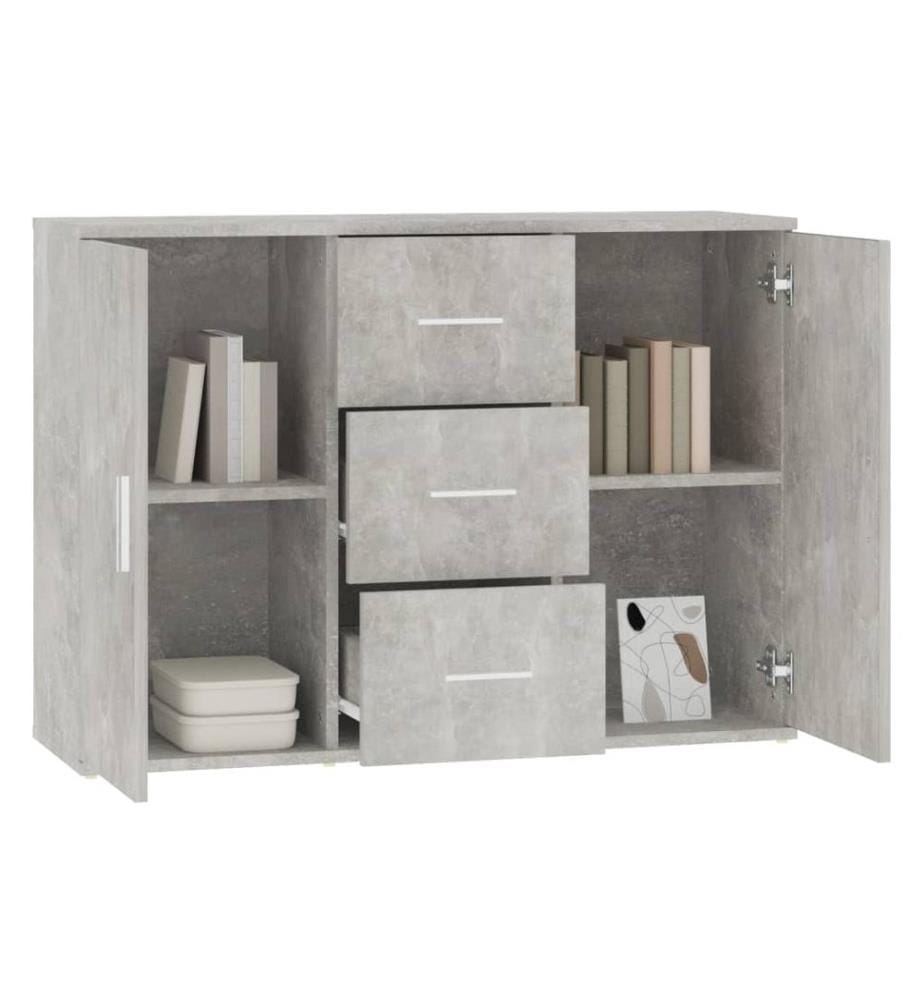 Buffet Gris béton 91x29,5x65 cm Bois d'ingénierie