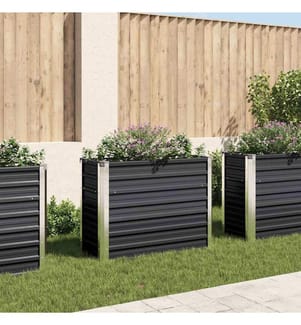 Garten-Hochbeet Anthrazit 100 x 40 x 77 cm Verzinkter Stahl