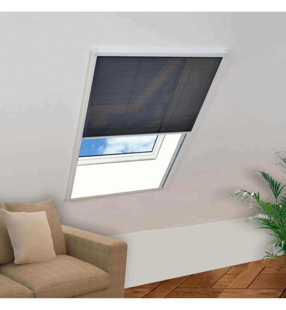 Insektenschutz-Plissee für Fenster Aluminium 80 x 100 cm