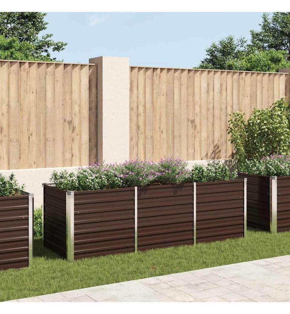 Garten-Hochbeet Braun 240 x 80 x 77 cm Verzinkter Stahl