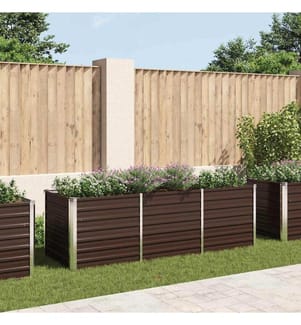 Garten-Hochbeet Braun 240 x 80 x 77 cm Verzinkter Stahl