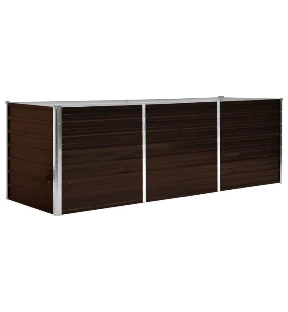 Garten-Hochbeet Braun 240 x 80 x 77 cm Verzinkter Stahl