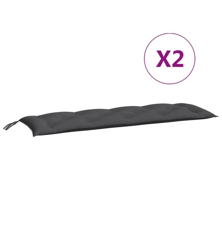 Gartenbank-Auflagen 2 Stk. Anthrazit 150x50x7 cm Oxford-Gewebe