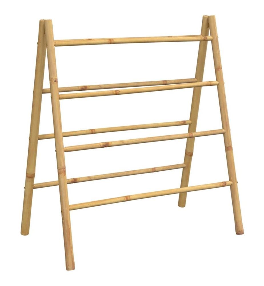 Doppel-Handtuchleiter mit 4 Sprossen 90x50x100 cm Bambus