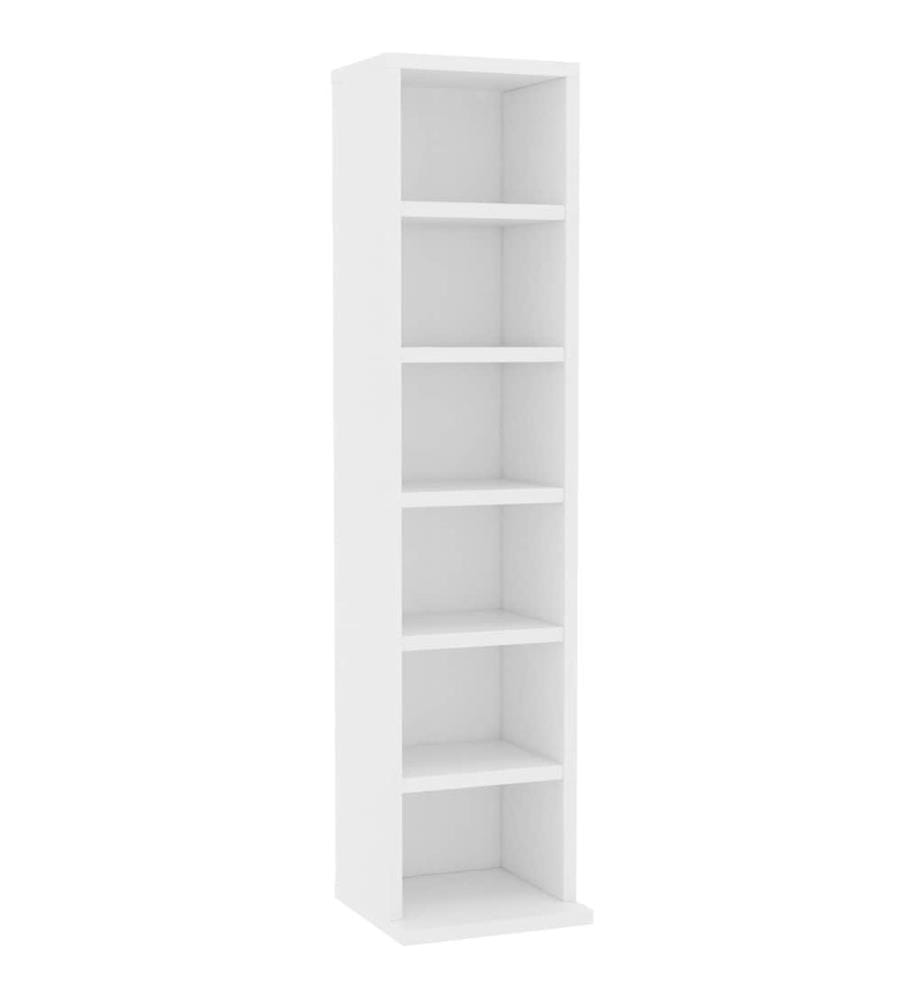 Armoire à CD Blanc 21x20x88 cm Bois d'ingénierie