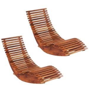 Chaises longues basculantes lot de 2 bois d'acacia