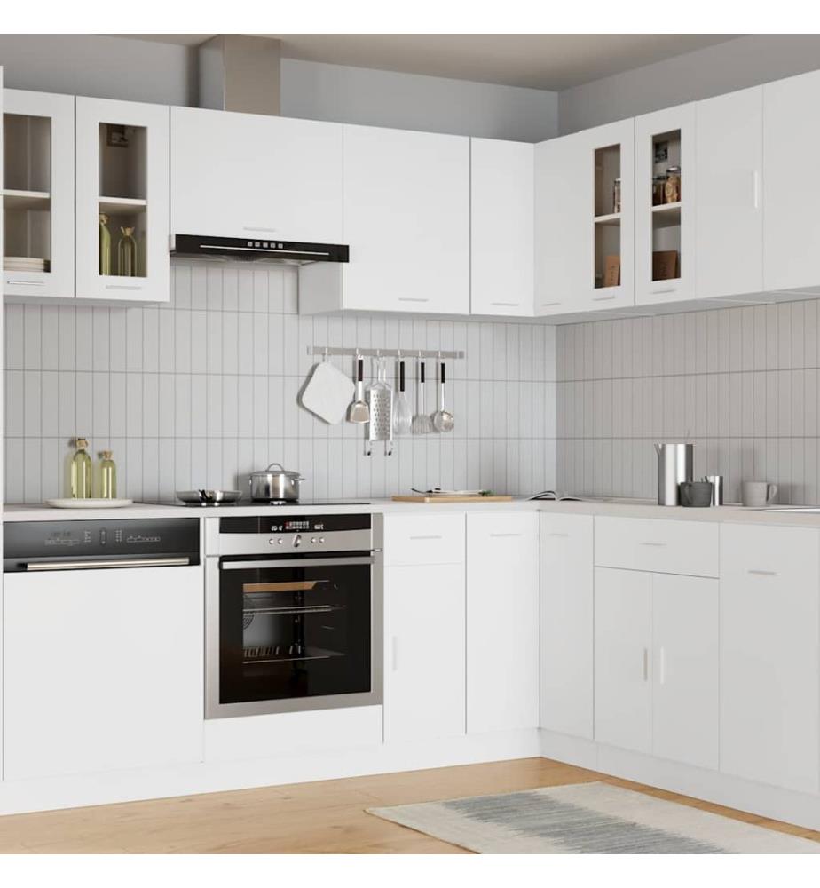 Vetrina sospesa "Lyon" Bianco 60 x 31 x 60 cm Legno d'ingegneria