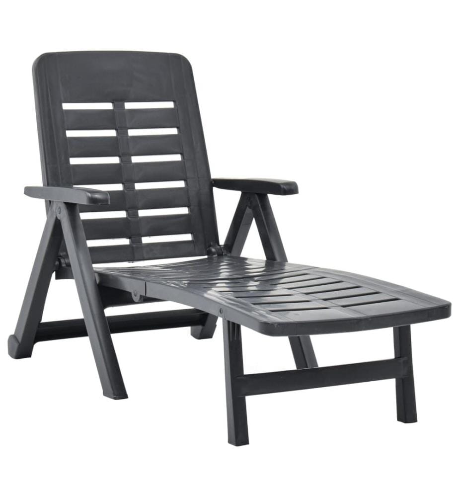 Chaise longue pliable Plastique Anthracite