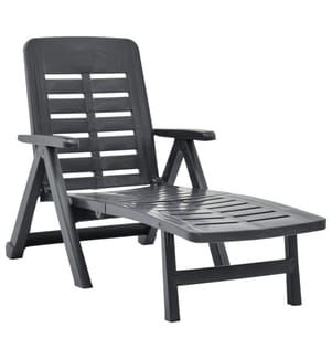 Chaise longue pliable Plastique Anthracite