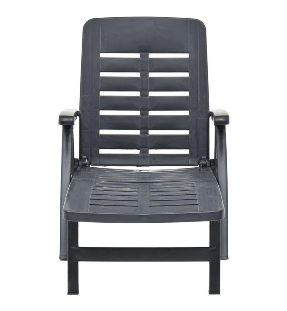 Chaise longue pliable Plastique Anthracite