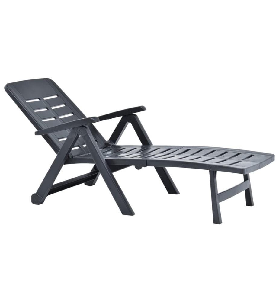 Chaise longue pliable Plastique Anthracite