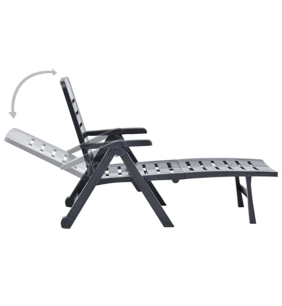 Chaise longue pliable Plastique Anthracite
