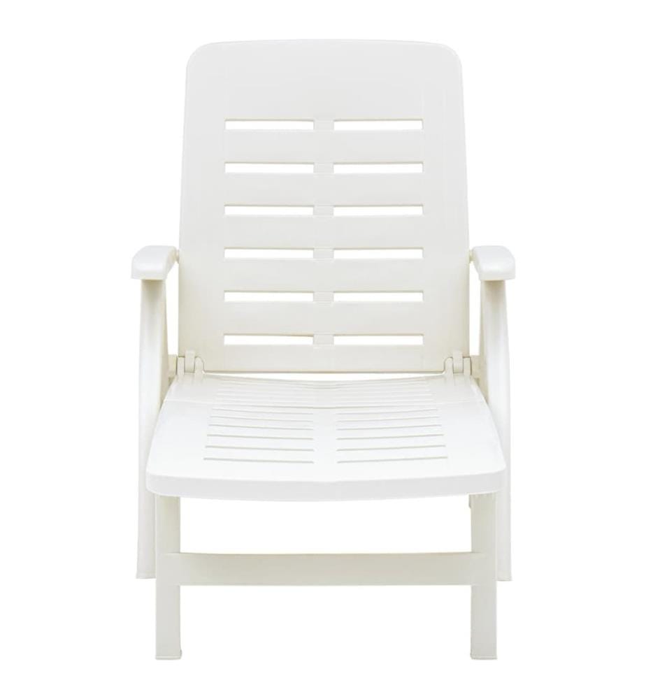 Chaise longue pliable Plastique Blanc
