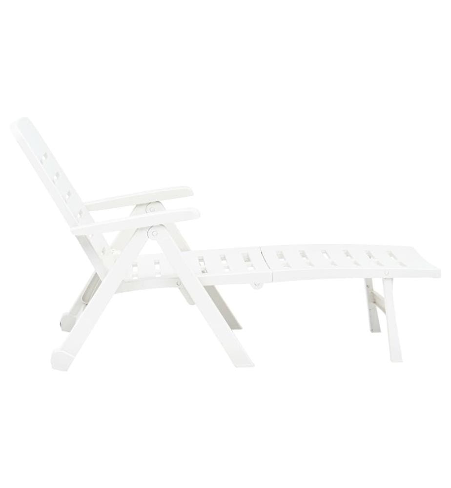 Chaise longue pliable Plastique Blanc
