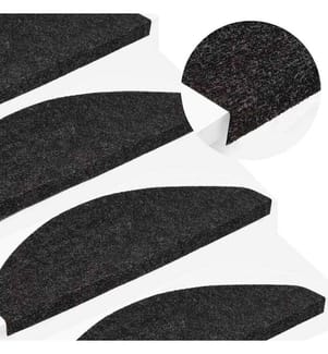 Stufenmatten Selbstklebend 15 Stk. 56x17x3 cm Schwarz