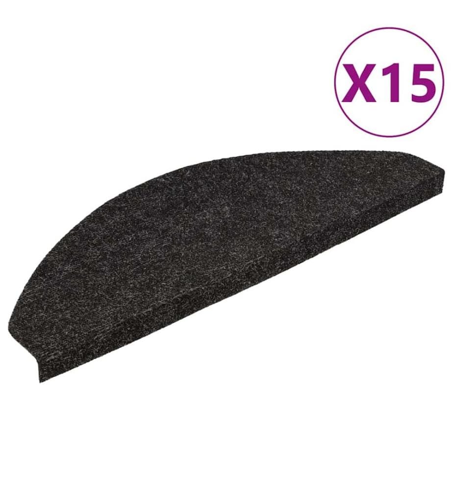 Stufenmatten Selbstklebend 15 Stk. 56x17x3 cm Schwarz