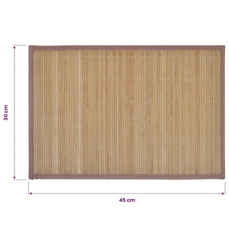 6 Bambus-Platzdeckchen 30 x 45 cm Braun