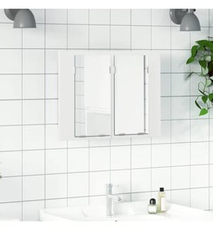 Armoire salle de bain à miroir LED Blanc 60x12x45 cm Acrylique