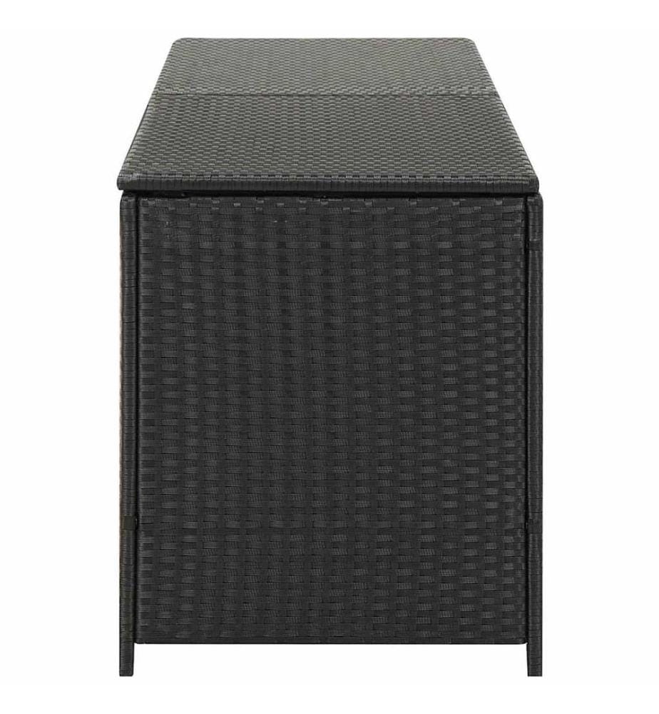 Boîte de rangement de jardin résine tressée 200x50x60 cm noir