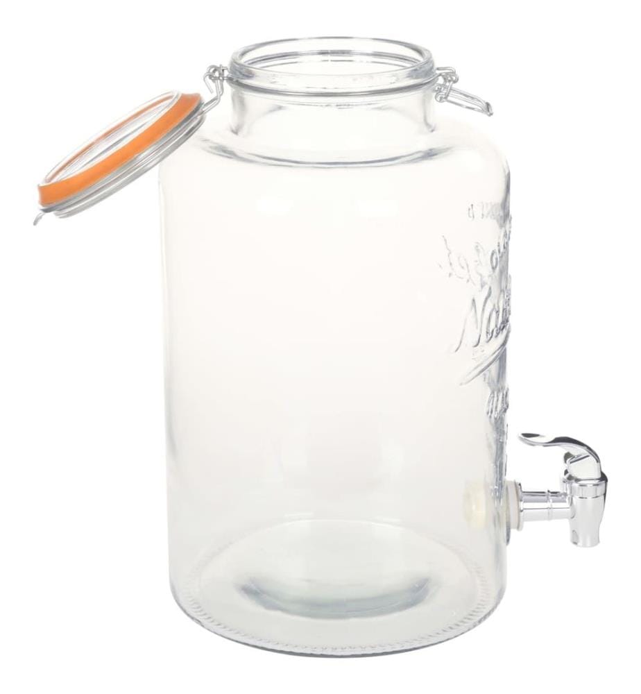 Wasserspender XXL mit Zapfhahn Transparent 8 L Glas