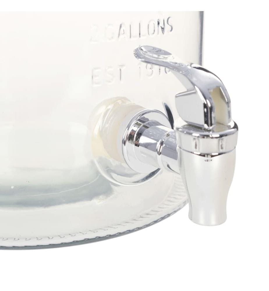 Wasserspender XXL mit Zapfhahn Transparent 8 L Glas