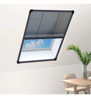 Insektenschutz-Plissee für Fenster Aluminium Anthrazit 80x120cm