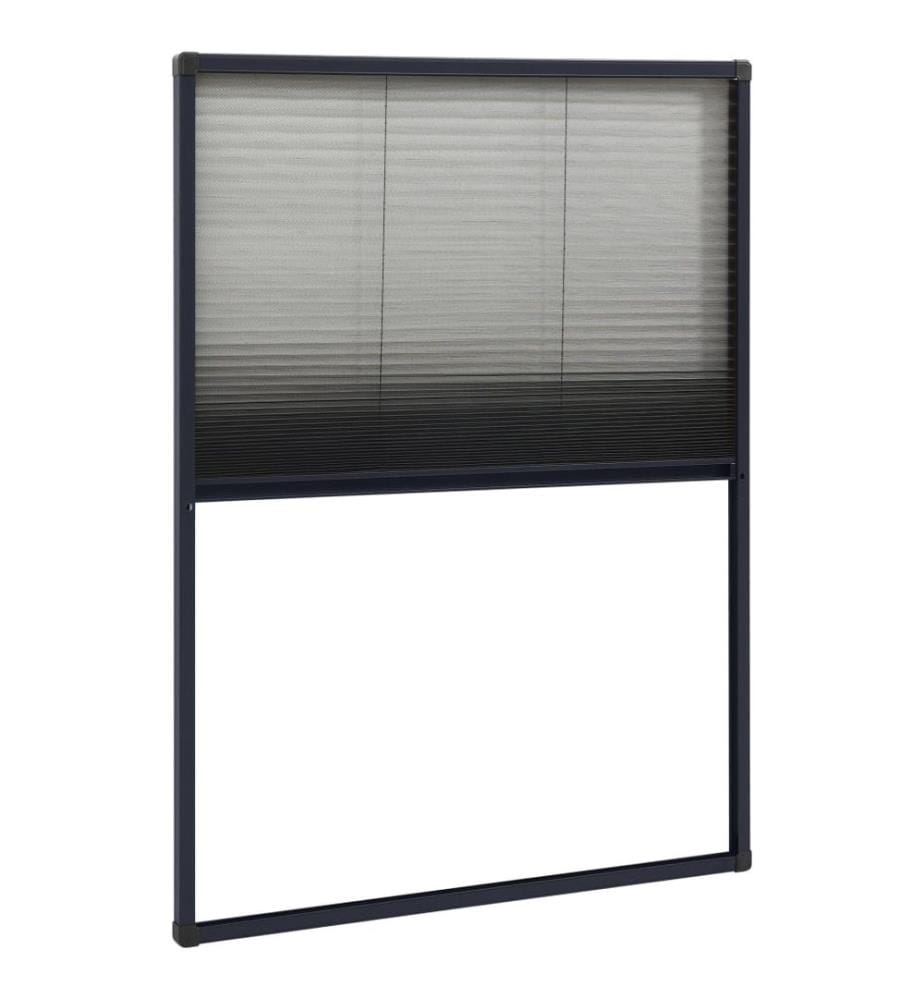 Insektenschutz-Plissee für Fenster Aluminium Anthrazit 80x120cm