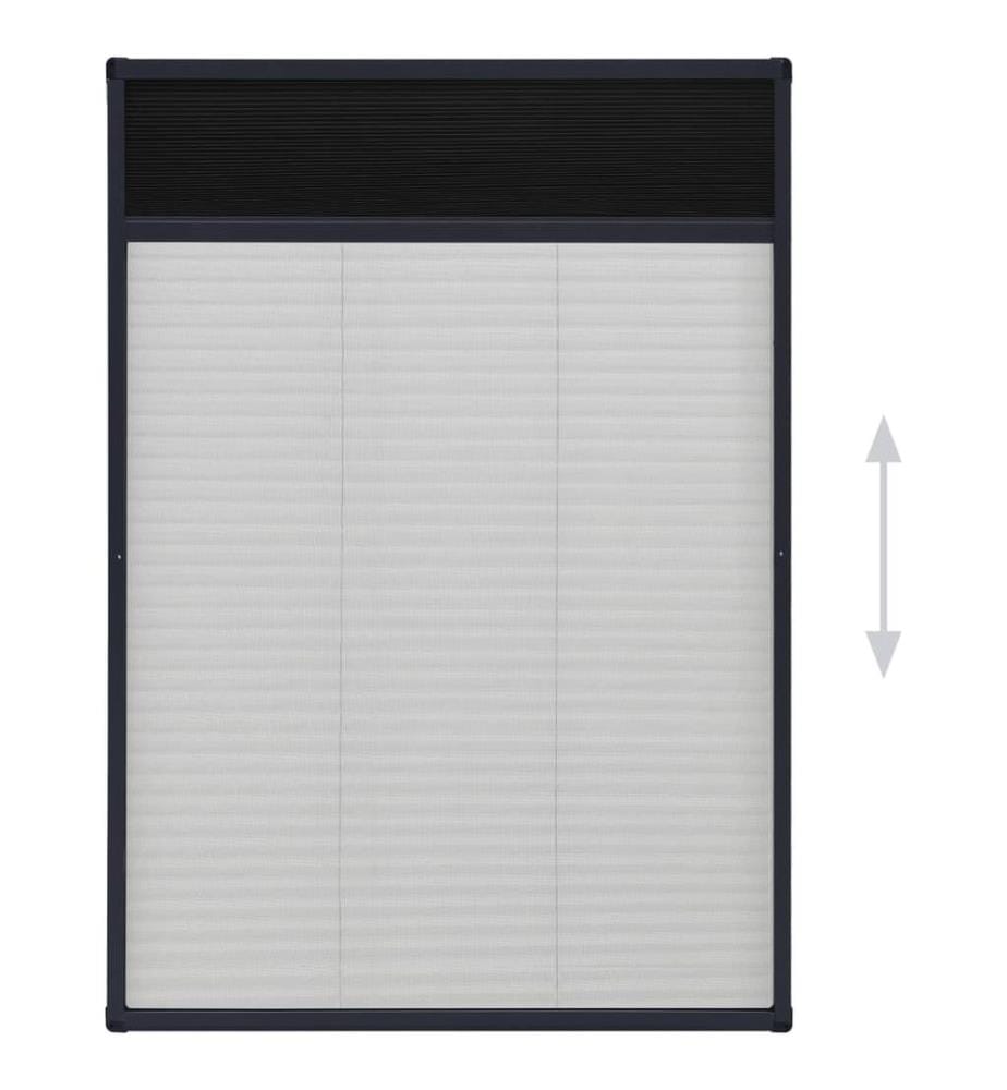 Insektenschutz-Plissee für Fenster Aluminium Anthrazit 80x120cm