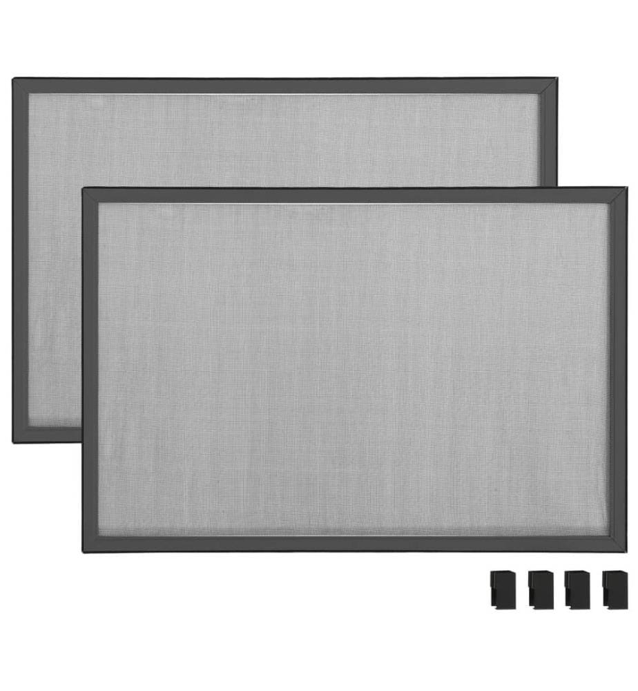 Teleskop-Fliegengitter für Fenster Anthrazit (100-193)x75 cm