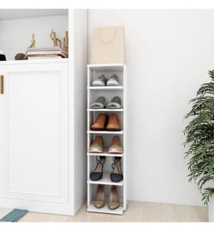 Schuhschrank Weiss 27,5x27x102 cm Holzwerkstoff