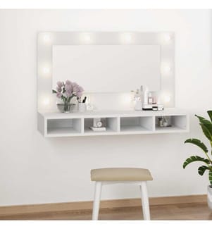 Armoire à miroir avec LED blanc 90x31,5x62 cm