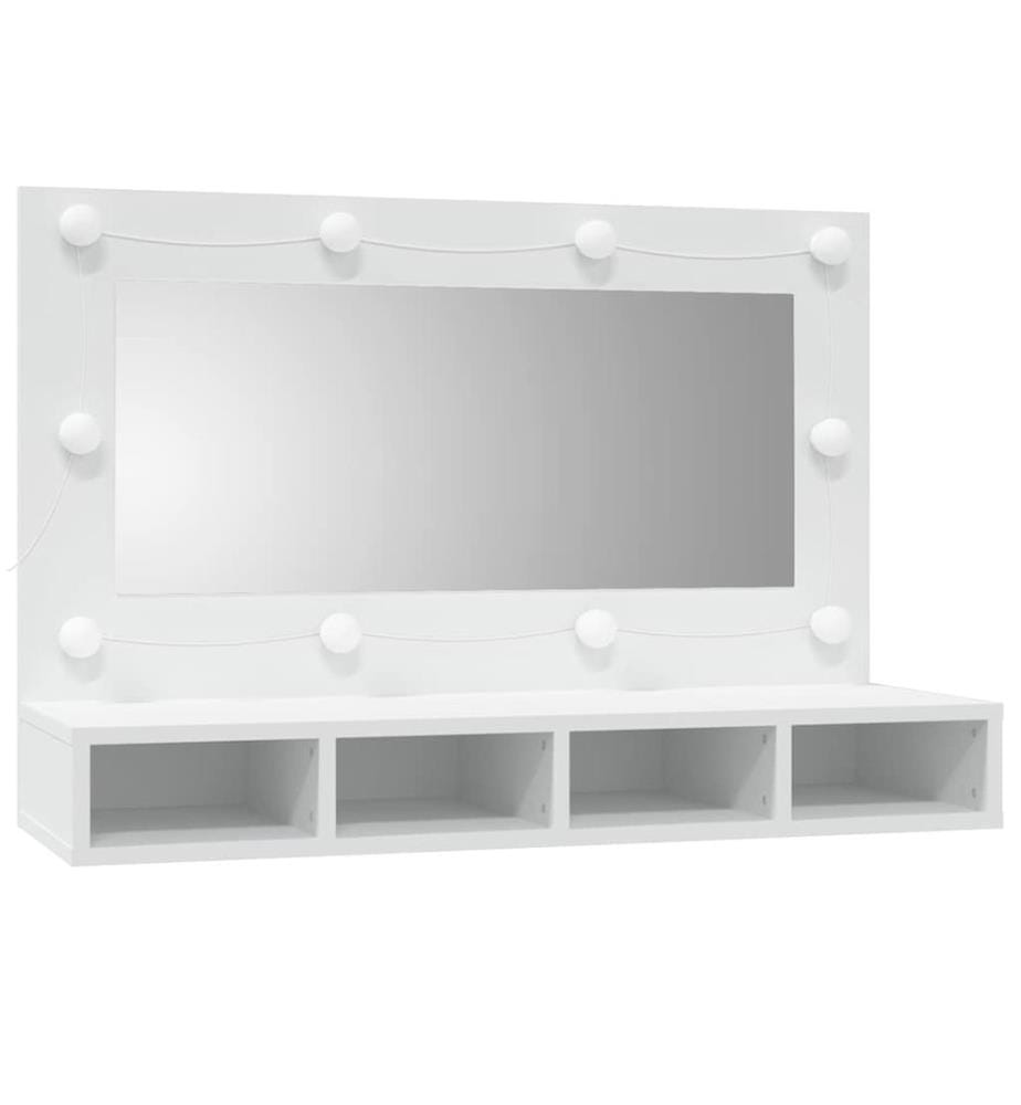 Spiegelschrank mit LED Weiss 90x31,5x62 cm