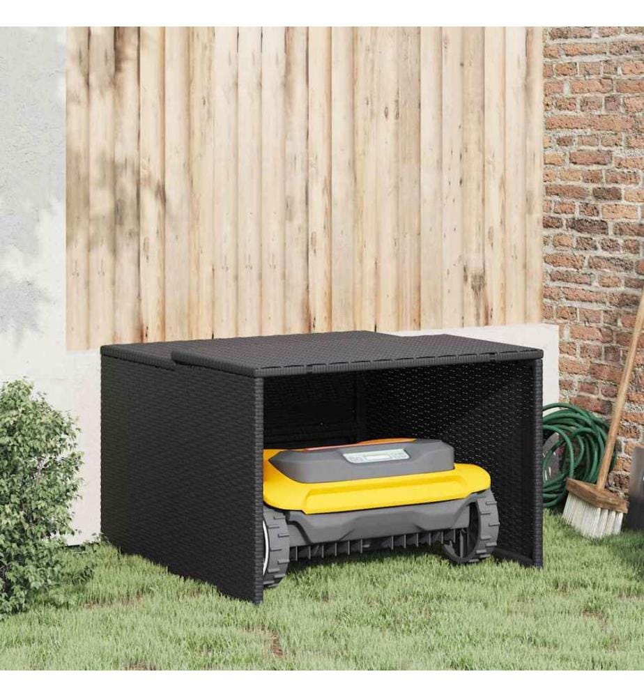 Mähroboter-Garage Schwarz 86x90x52/57 cm Poly Rattan