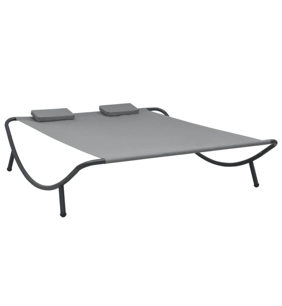 Chaise longue d'extérieur Tissu Anthracite