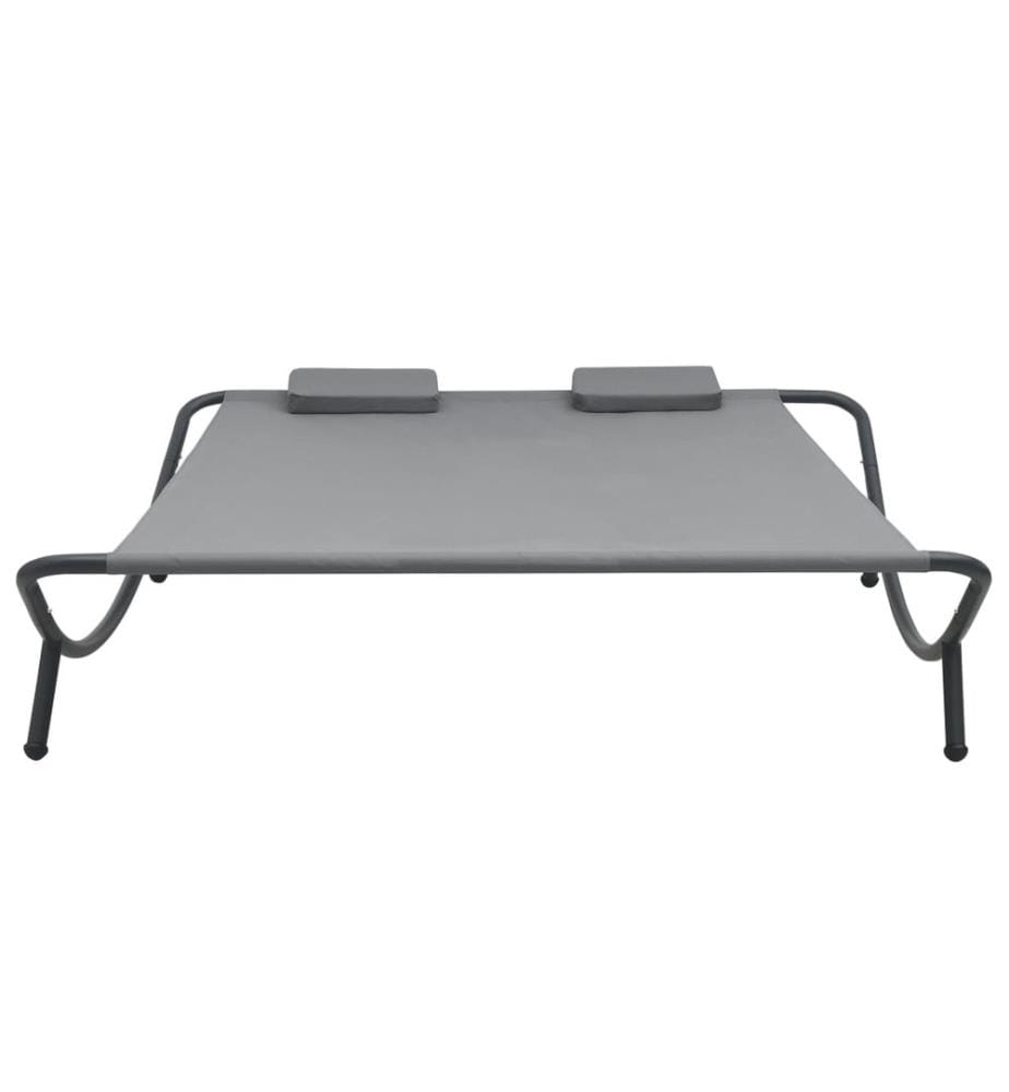 Chaise longue d'extérieur Tissu Anthracite