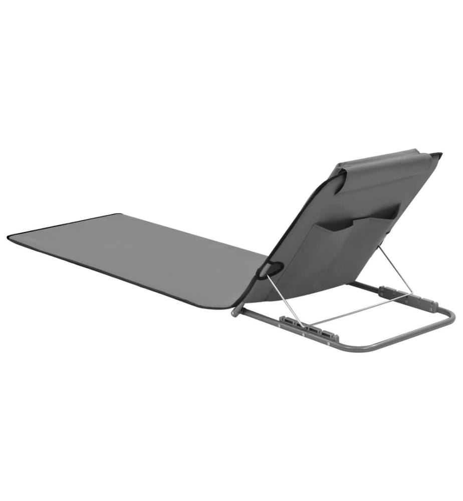 Klappbare Strandmatte 2 Stk. Stahl und Stoff Grau