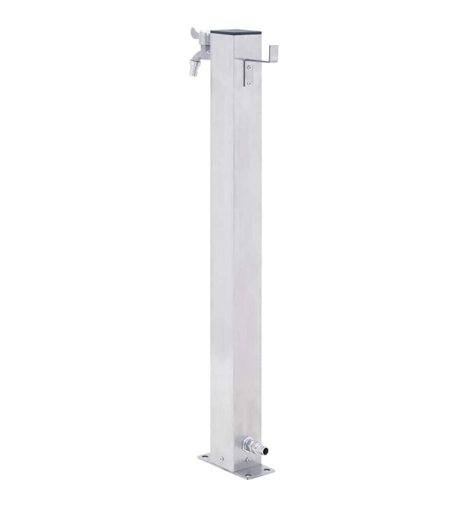Wassersäule für den Garten 80 cm Edelstahl Quadratisch