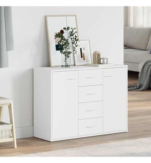 Buffet Blanc 88x30x65 cm Bois d'ingénierie