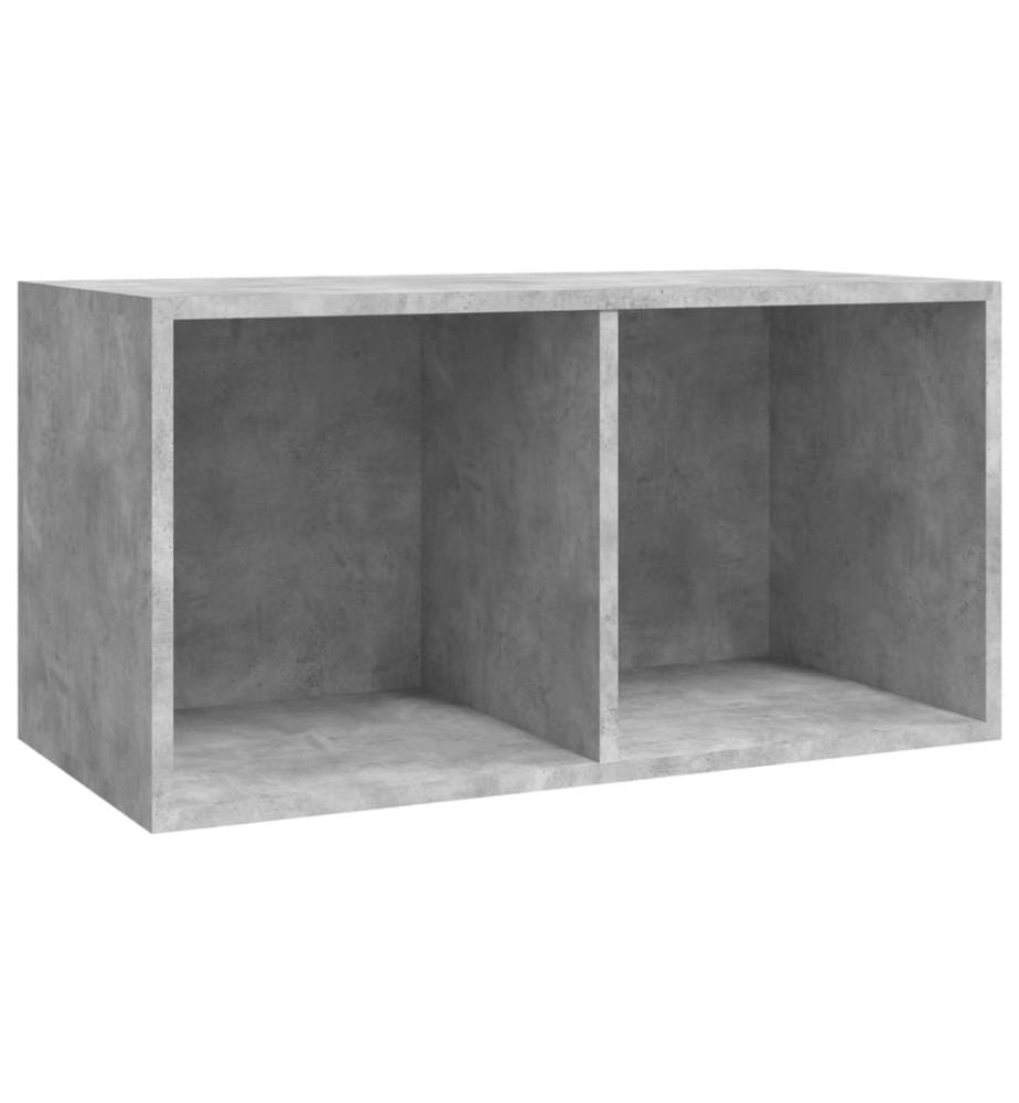 Boîte de rangement de vinyles Gris béton 71x34x36 cm