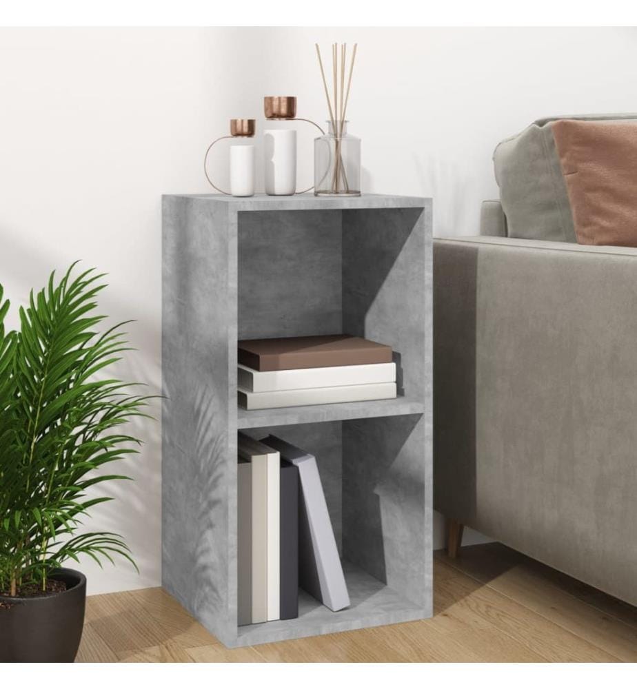Boîte de rangement de vinyles Gris béton 71x34x36 cm